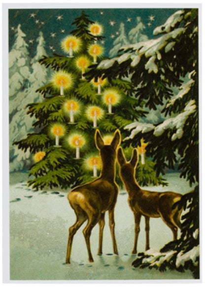 Nostalgische kerstkaarten - 4 stuks - Klassieke Vintage afbeeldingen - Winter - Sneeuw - Feestelijk - Jaarwisseling - Oude Brocante kerstkaarten 15X10,5 en 14X9