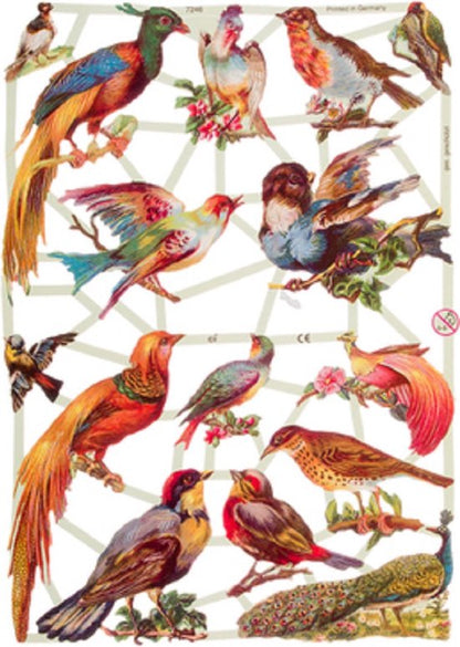 Poëzieplaatjes - Serie 1O - 6 vellen - plaatjes - hobby - creatief - decoupage - knutselen - scrapboek - met Vlinders - VOGELS - BLOEMEN - VLINDERS - KONIJNEN