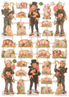 Poëzieplaatjes - Serie 1R - 6 vellen - plaatjes - hobby - creatief - decoupage - knutselen - scrapboek - met ENGELEN - BLOEMEN - VOGELS -UILEN