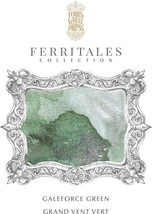 Ferris Wheel Press - schrijfinkt - klein flesje 10cc - FerriTales | The Three Little Pigs - Galeforce green Ink 10ml