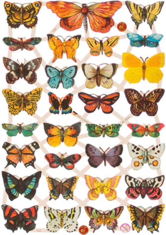 Poëzieplaatjes - 6 vellen - plaatjes - hobby - creatief - decoupage - knutselen - scrapboek met Vogels - Honden - Bloemen - Vlinders