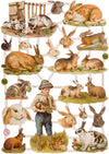 Poëzieplaatjes - Serie 1O - 6 vellen - plaatjes - hobby - creatief - decoupage - knutselen - scrapboek - met Vlinders - VOGELS - BLOEMEN - VLINDERS - KONIJNEN