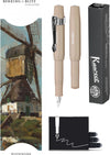 Kaweco - Vulpenset - 4delig - Vulpen Sport Skyline Macchiato Fountain Pen - Fine - Nostalgic Octagonal Clip Chrome - Doosje zwarte vullingen - Bekking & Blitz Boekenlegger -nr7