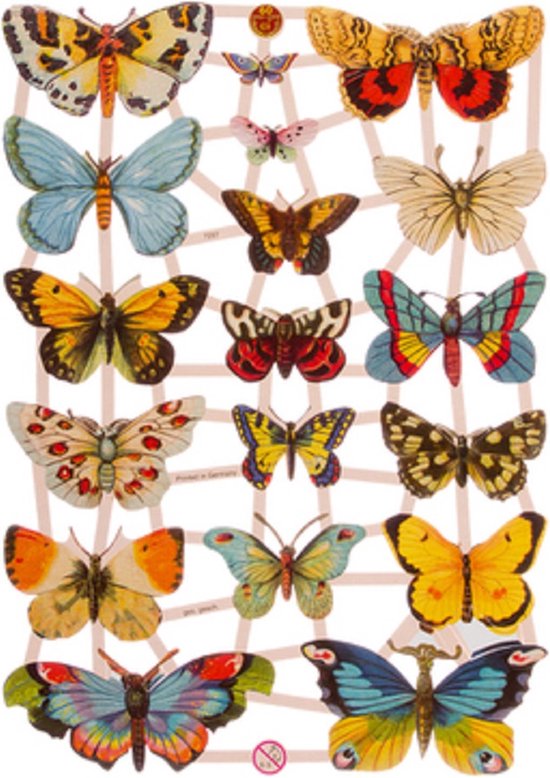 Poëzieplaatjes - 6 vellen - plaatjes - hobby - creatief - decoupage - knutselen - scrapboek - met Vlinders - Honden - Vogels - Konijnen - Boerderijdieren - Bosdieren