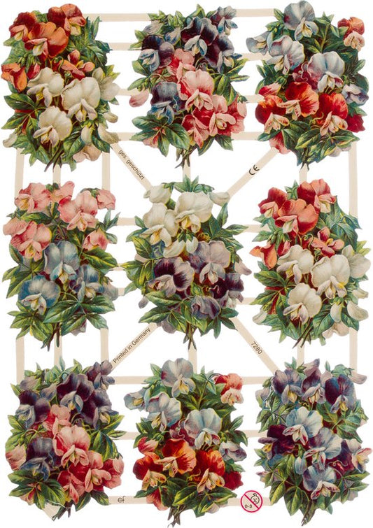 Poëzieplaatjes - Serie 1O - 6 vellen - plaatjes - hobby - creatief - decoupage - knutselen - scrapboek - met Vlinders - VOGELS - BLOEMEN - VLINDERS - KONIJNEN