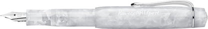 Kaweco - ART SPORT VULPEN - Mineral White - wit-chrome - Extra Breed - Met extra doosje zwarte vullingen