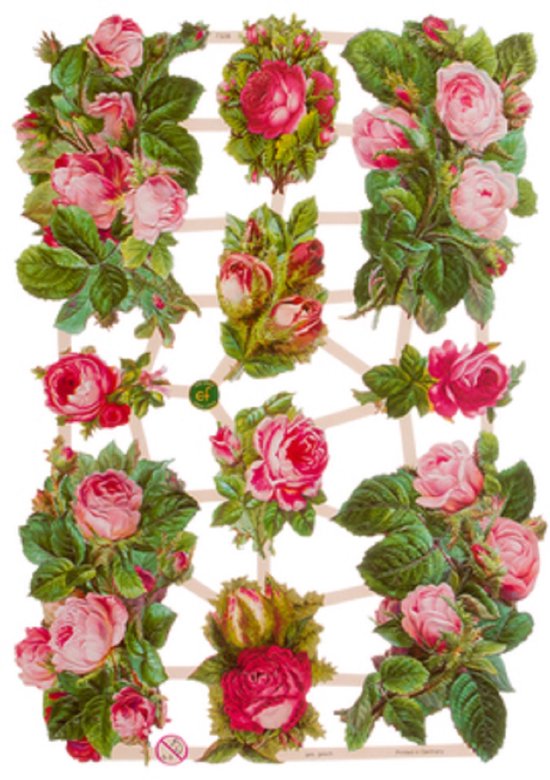 Poëzieplaatjes - 6 vellen - plaatjes - hobby - creatief - decoupage - knutselen - scrapboek - met BLOEMEN