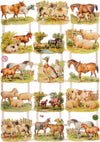 Poëzieplaatjes - Serie L - 6 vellen - plaatjes - hobby - creatief - decoupage - knutselen - scrapboek met katten - vlinders - boerderijdieren - uilen - bloemen - engelen