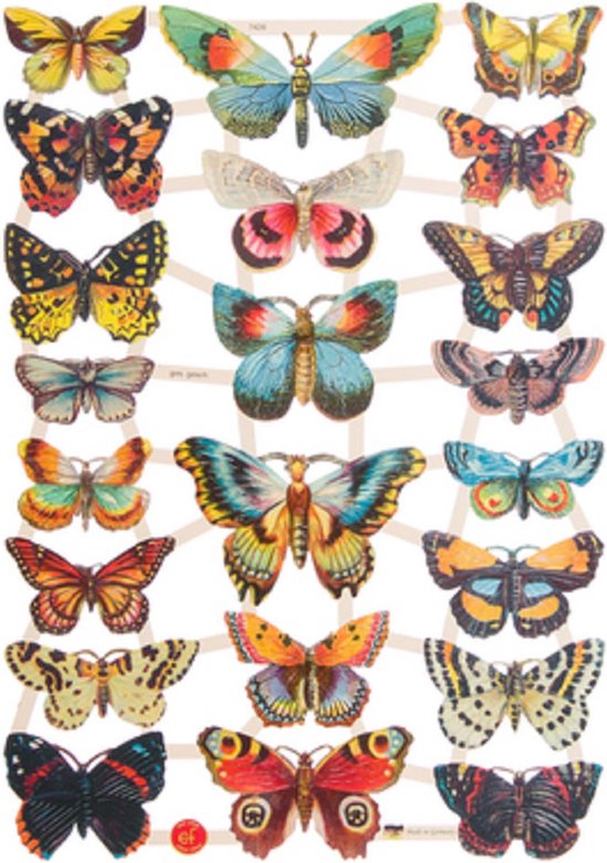 Poëzieplaatjes - 6 vellen - Engelen - Waaiers - Bloemen - Vlinders - Poëziealbum - hobby - creatief - bulletjournaal - vriendenboek - dagboek - decoupage - knutselen - scrapbook