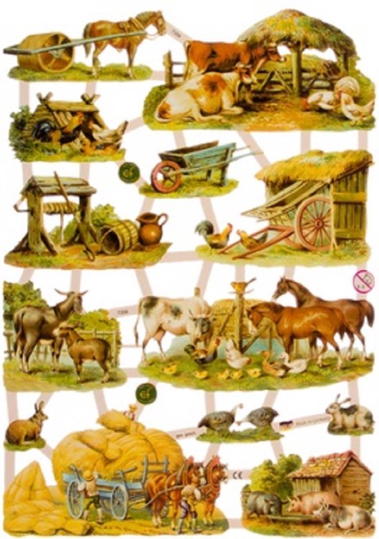 Poëzieplaatjes - 8 vellen - plaatjes - hobby - creatief - decoupage - knutselen - scrapboek