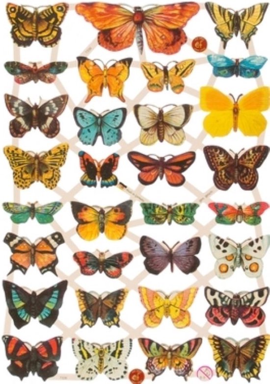 Poëzieplaatjes - 6 vellen - Vlinders, Bloemen en Vogels. - 2 - Leuk voor o.a. Poëziealbum, bulletjournal, scrapbooking en het maken van kaarten