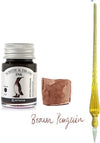 Glazen dip pen set Oranje - Potje Octopus inkt brown penquin