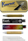 Kaweco - Sketch Up - tekenset - 2delig - In retro cadeau blikje - Vulpotlood - en Corrector - Messing - doosje zwarte vullingen - Doosje gekleurde vullingen - doosje gummen - 5.6