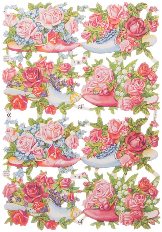 Poëzieplaatjes - 6 vellen - plaatjes - hobby - creatief - decoupage - knutselen - scrapboek - met BLOEMEN