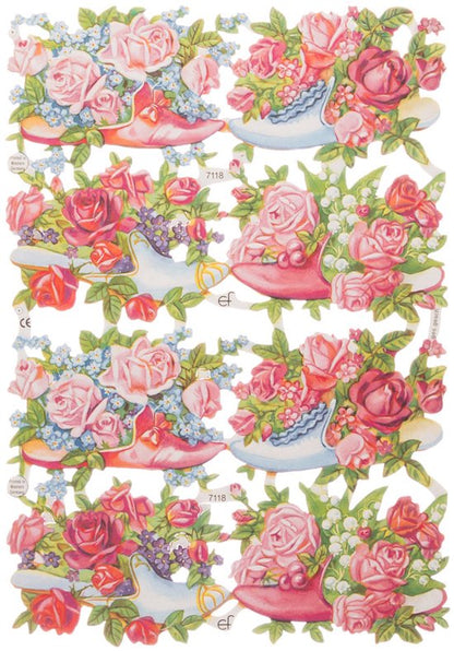 Poëzieplaatjes - 6 vellen - plaatjes - hobby - creatief - decoupage - knutselen - scrapboek - met BLOEMEN