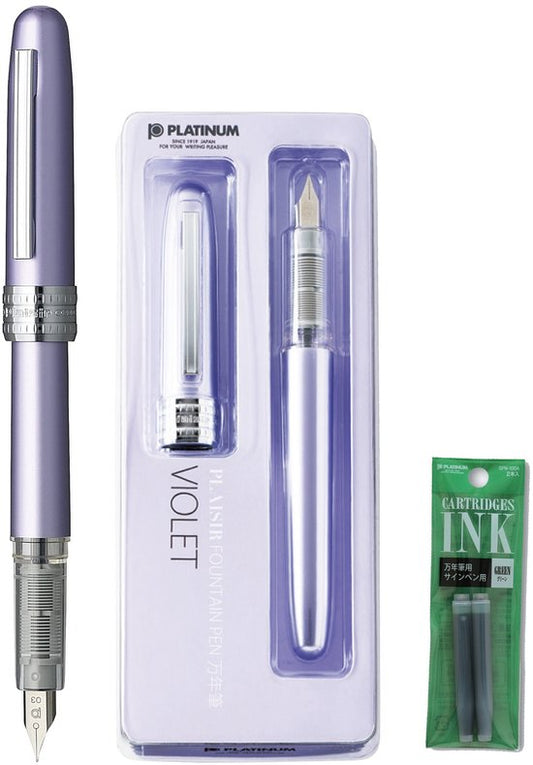 Platinum Japan - Plaisir Fountain Pen - FIJN - Vulpen - Lila - penpunt: fijn 03 - Met extra navullingen Groen