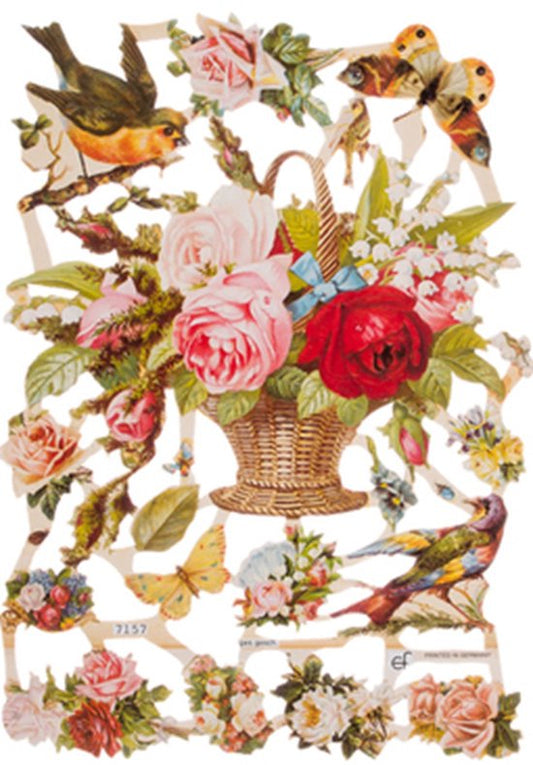 Poëzieplaatjes - Serie G - 6 vellen - plaatjes - hobby - creatief - decoupage - knutselen - scrapboek met Katten - Vlinders - Bloemen - Honden