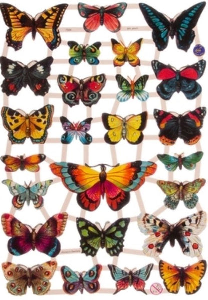 Poëzieplaatjes - 6 vellen - Vlinders, Bloemen en Vogels. - 2 - Leuk voor o.a. Poëziealbum, bulletjournal, scrapbooking en het maken van kaarten