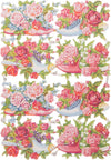 Poëzieplaatjes - Serie L - 6 vellen - plaatjes - hobby - creatief - decoupage - knutselen - scrapboek met katten - vlinders - boerderijdieren - uilen - bloemen - engelen