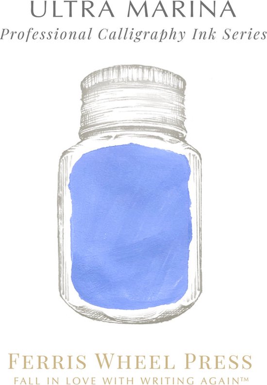 Ferris Wheel Press Calligraphy Inkt - Ultra Marina - 28ml - Ondeelbare maagdenpalm