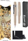 Kaweco - Vulpenset - 4delig - Vulpen Sport Skyline Macchiato Fountain Pen - Fine - Nostalgic Octagonal Clip Chrome - Doosje zwarte vullingen - Bekking & Blitz Boekenlegger - nr13