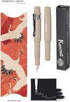 Kaweco - Vulpenset - 4delig - Vulpen Sport Skyline Macchiato Fountain Pen - Extra Fine - Nostalgic Octagonal Clip Chrome - Doosje zwarte vullingen - Bekking & Blitz Boekenlegger - nr27