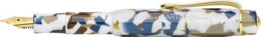 Kaweco - ART SPORT VULPEN - Terrazzo - wit-blauw-goud - Breed - Met extra doosje blauwe vullingen
