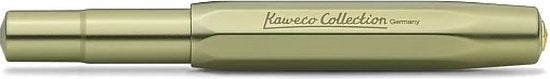 Kaweco Cadeauset - Kaweco Collection AL Sport Olivine - Vulpen - Nostalgic Octagonal Clip Vergoldet - Fine - Vintage blikje - Extra Doosje Vullingen