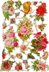 Poëzieplaatjes - Serie 1C - 6 vellen - plaatjes - hobby - creatief - decoupage - knutselen - scrapboek met Engelen - Bloemen - Waaiers