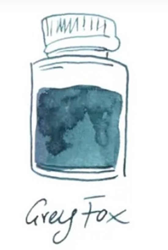 Glazen dip pen set in doosje - Rood - Potje Octopus inkt grey fox