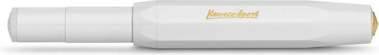 Kaweco - Cadeauset - (5delig) - Vulpen CLASSIC SPORT WIT Fountain Pen - Extra Fine - Vintage blikje - Nostalgie Oktogonal Clip Vergoldet - Patronen houder - Vullingen