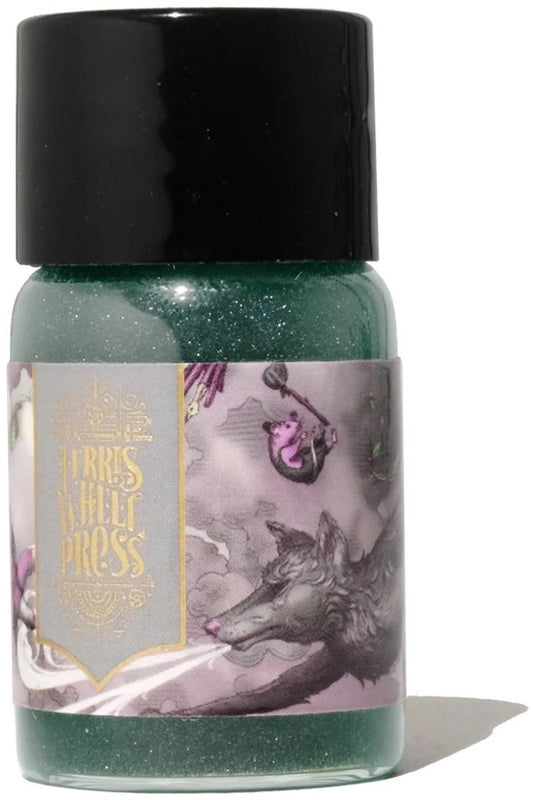 Ferris Wheel Press - schrijfinkt - klein flesje 10cc - FerriTales | The Three Little Pigs - Galeforce green Ink 10ml