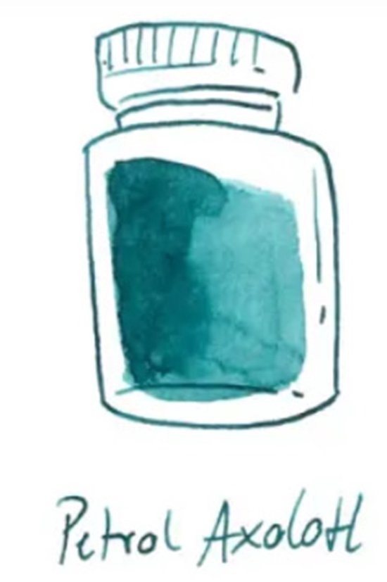 Glazen dip pen set in doosje - Groen - Potje Octopus inkt petrol axoloth