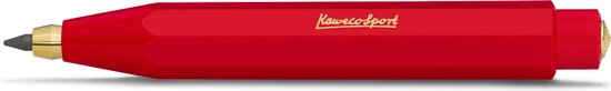 Kaweco - Vulpotlood 3,2 - Classic Sport - Oktogonal Clip Vergoldet - Rood - Met doosje vullingen Zwart - Doosje vullingen 3 kleur