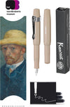 Kaweco - Vulpenset - 4delig - Vulpen Sport Skyline Macchiato Fountain Pen - Fine - Nostalgic Octagonal Clip Chrome - Doosje zwarte vullingen - Bekking & Blitz Boekenlegger -nr5