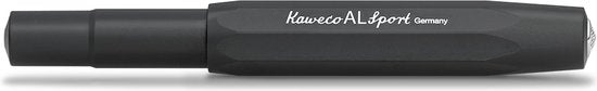 Kaweco - Cadeauset - 4delig - Kaweco AL SPORT Fountain Pen Zwart vulpen - Extra Breed - Nostalgic Octagonal Clip Chrome - Zwart Vintage blikje - Doosje Royal Blue - Doosje zwarte Vullingen