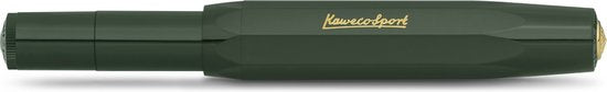 Kaweco - Cadeauset - (5delig) - Vulpen CLASSIC SPORT GROEN Fountain Pen - Medium - Vintage blikje - Oktogonal Clip Vergoldet - Patronen houder TURKOISE - Vullingen