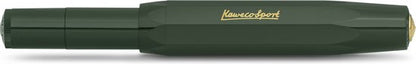 Kaweco  (3delig) - Vulpen CLASSIC SPORT GROEN Fountain Pen - Breed - Nostalgie Oktogonal Clip Vergoldet - Doosje Vullingen