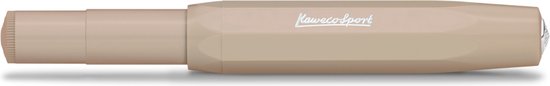 Kaweco - Vulpenset - 4delig - Vulpen Sport Skyline Macchiato Fountain Pen - Fine - Nostalgic Octagonal Clip Chrome - Doosje zwarte vullingen - Bekking & Blitz Boekenlegger -nr35