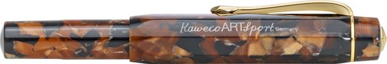 Kaweco - ART SPORT VULPEN - Hickory Brown - bruin-zwart- Medium - Met extra doosje zwarte vullingen