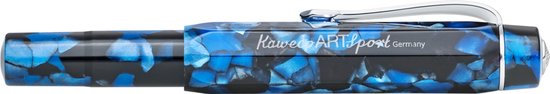 Kaweco - ART SPORT VULPEN - Pebble Blue - zwart-blauw - Extra Breed - Met extra doosje blauwe vullingen